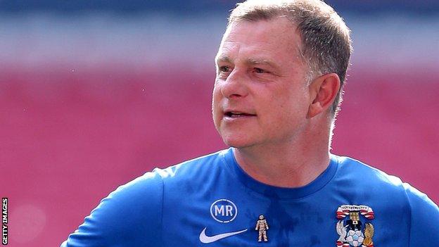 Coventry City manager Mark Robins