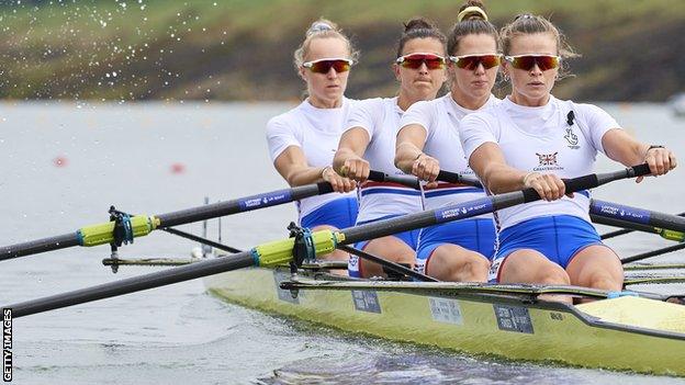 Rebecca Shorten (right) stroked the British boat to gold in the World Championships in Racice