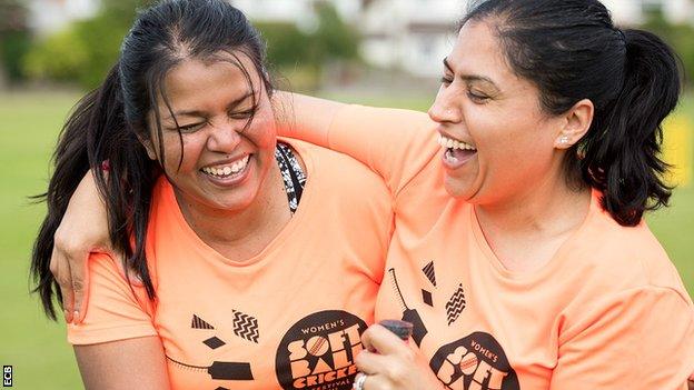 Women's enjoying Women's Soft Ball Cricket