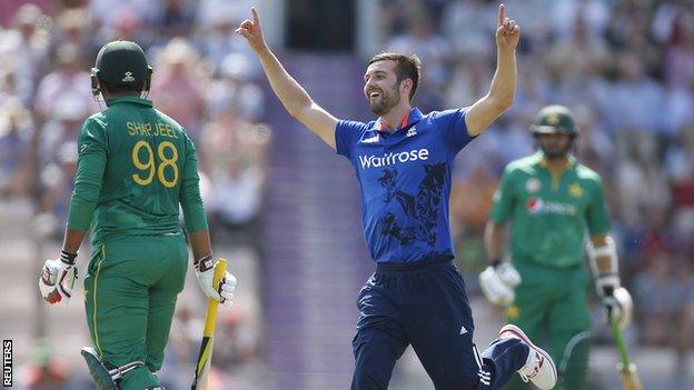 Mark Wood celebrates