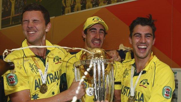 Josh Hazlewood, Mitchell Starc and Pat Cummins helped Australia win the World Cup on home soil in 2015