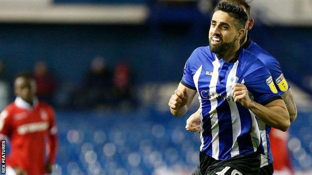 Marco Matias celebrates Sheffield Wednesday goal