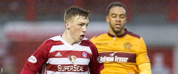 Lewis Ferguson playing for former club Hamilton