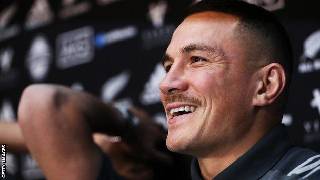 Sonny Bill Williams smiles as he speaks to the media in Edinburgh on Thursday