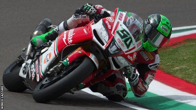 Eugene Laverty during free practice in Italy