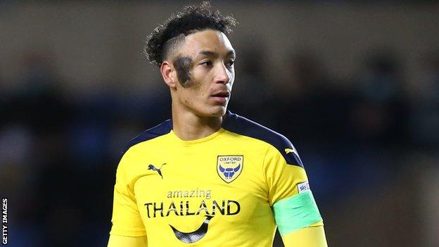 Sean Clare in action for Oxford United