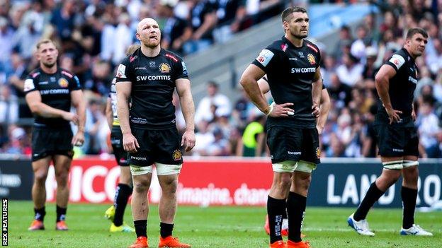 Exeter players at Twickenham