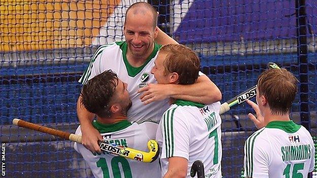 Peter Caruth scored Ireland's opening goal against Belgium