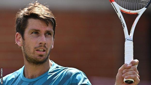 Cameron Norrie celebrates winning at Queen's