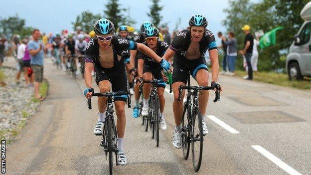 Geraint Thomas and Ian Stannard riding in last year's Tour de France