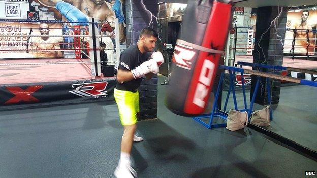 Boxer Amir Khan trains