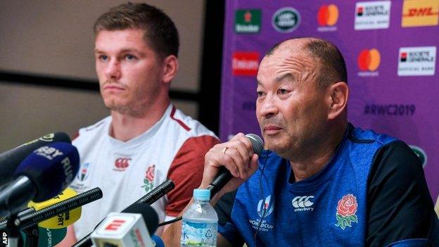 Owen Farrell and Eddie Jones