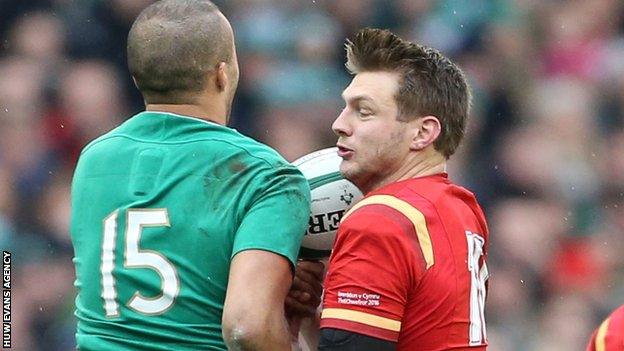 Dan Biggar beat Simon Zebo to this ball in Dublin before departing