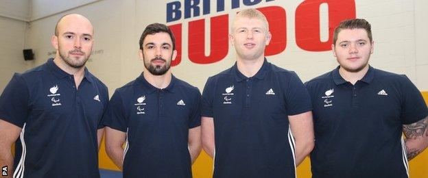 The GB judo team for Rio - Sam Ingram, Jono Drane, Chris Skelley and Jack Hodgson