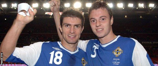 Jonny Evans and Aaron Hughes