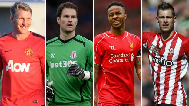 Bastian Schweinsteiger, Asmir Begovic, Raheem Sterling, Morgan Schneiderlin