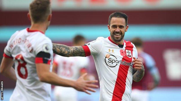 Danny Ings celebrating a goal against Aston Villa