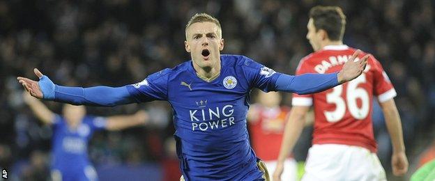 Jamie Vardy celebrates