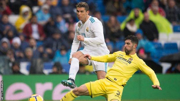 Cristiano Ronaldo failed to score as Real Madrid lost 1-0 at home to Villarreal on Saturday