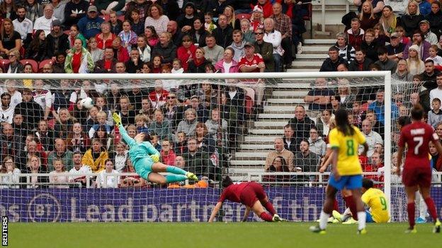 Earlier this month, 29,238 fans watched England's defeat by Brazil at Middlesbrough, which was a new record for a Lionesses match outside Wembley