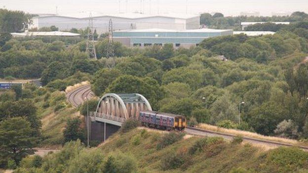 Train running on the Henbury Loop