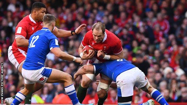 Alun Wyn Jones made his 162nd international appearance against Italy with his 150th Wales caps supplemented by 12 British and Irish Lions Tests