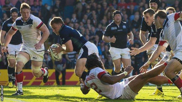 Scotland last faced USA at the World Cup in 2015, winning 39-16