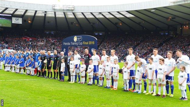 Rangers and Peterhead line up at Hampden