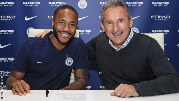 Raheem Sterling with Txiki Begiristain