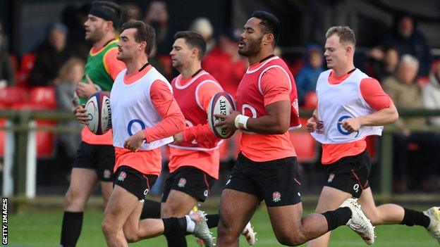 England players train in Jersey