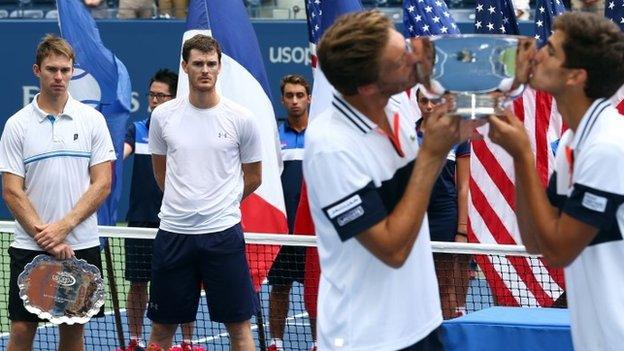 (l-r) John Peers, Jamie Murray, Nicolas Mahut and Pierre-Hugues Herbert