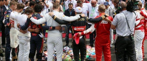 Minute's silence for Jules Bianchi