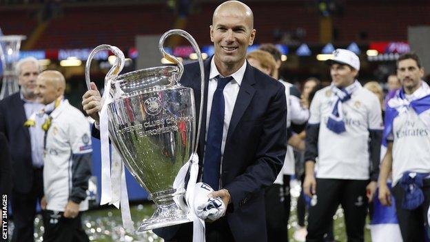 Zinedine Zidane after retaining the Champions League