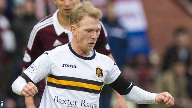 Scott Agnew in action for Dumbarton