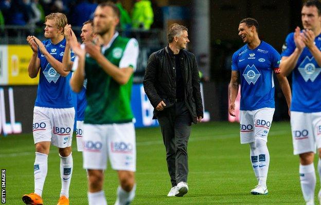 Ole Gunnar Solskjaer and his Molde players