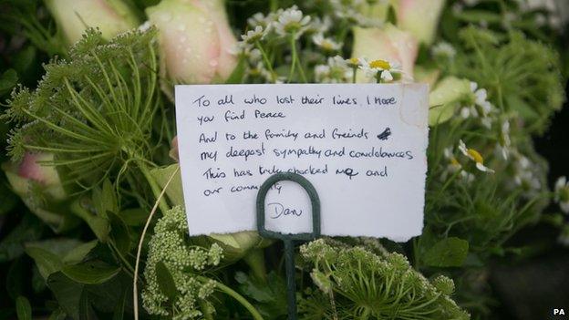 Flowers near crash