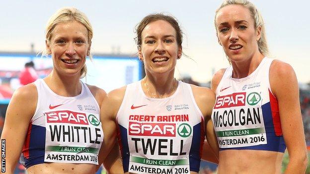 Laura Whittle, Steph Twell and Eilish McColgan