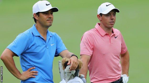 Rory McIlroy with his new caddie Harry Diamond