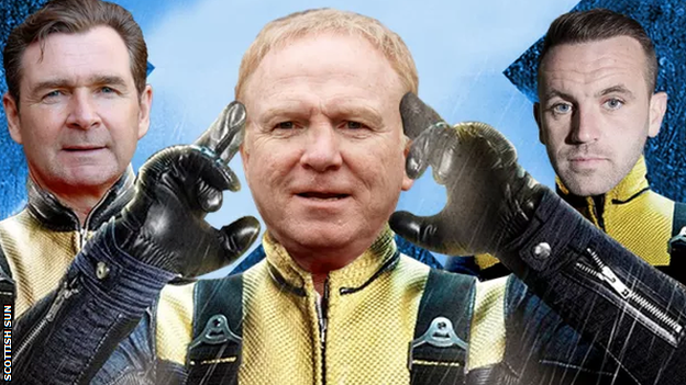 A mock-up of Scotland coach Alex McLeish as X-Men with assistants Peter Grant and James McFadden