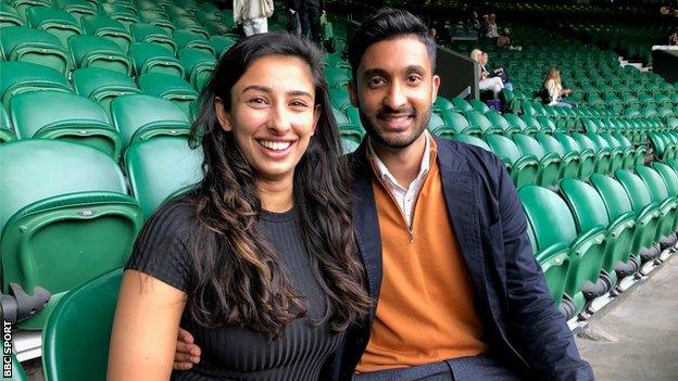 Prem Nandrha and Raj Gill sitting on Centre Court