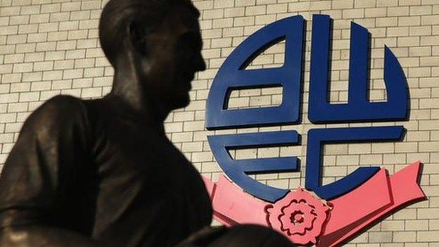 The Nat Lofthouse statue outside Bolton's stadium