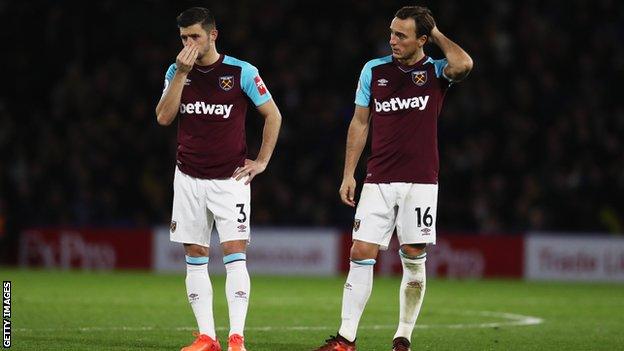 West Ham's Aaron Creswell and Mark Noble