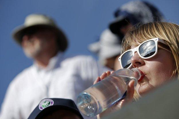 Spectator at Wimbledon on 29 July