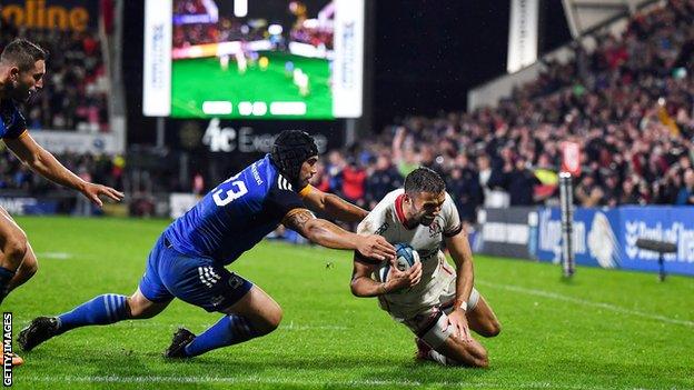 Aaron Sexton saw a try disallowed for a knock-on as the winger went to ground the ball