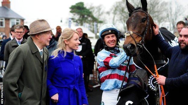 Kayley Woollacott with Lalor, ridden by Richard Johnson