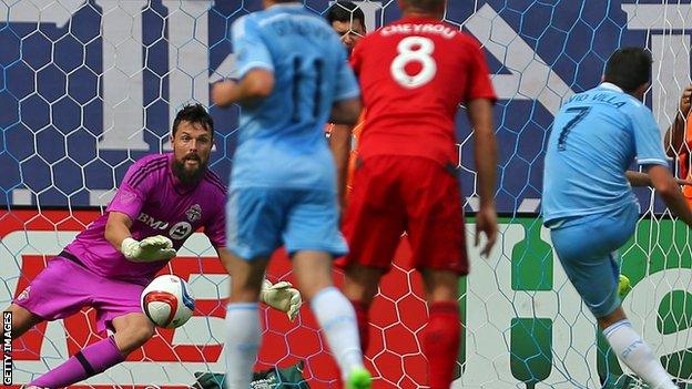 Chris Konopka in action for Toronto against New York City