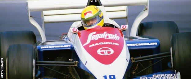 Ayrton Senna's Toleman at the 1984 British Grand Prix