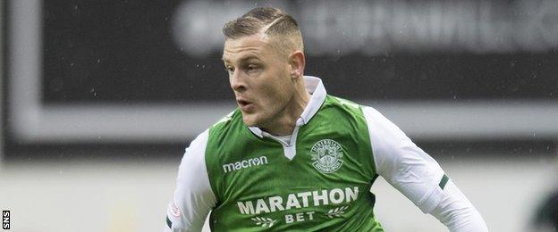 Anthony Stokes in action for Hibs