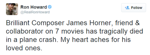 Ron Howard tribute to James Horner