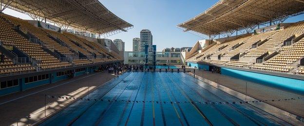 A general view of Maria Lenk Aquatic Center before renovation works